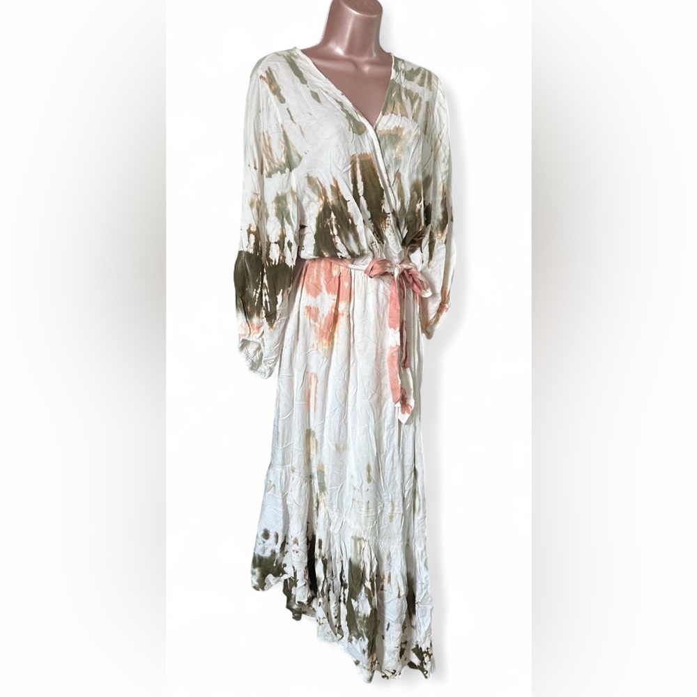 Young Fabulous & Broke Tie-Dye Wrap Midi Dress